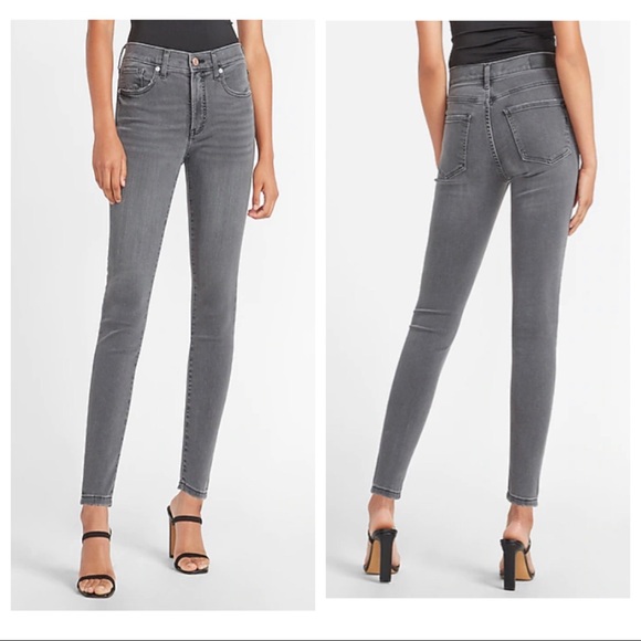 NEW Express Mid Rise Legging Jean Pants in Gray